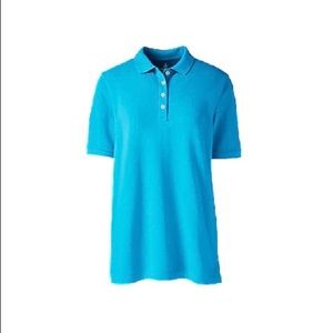 Lands’ End School Uniform Women's Plus Size Banded Short Sleeve Mesh Polo